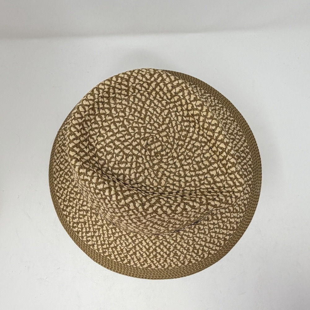 Authentic Eric Javits Woven Fedora Hat Beige UPF 50+ Packable Squishee - Picture 11 of 11